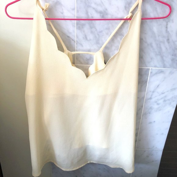 Yellow Scallop Trim Tank Top - Picture 1 of 3
